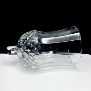 Vintage Peg Votive Clear Glass Tealight Candle Holder Decorative Ribbon Design 5.25” Tall