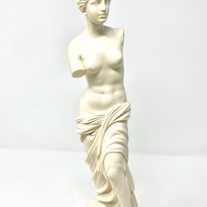 Aphrodite Venus De Milo Greek Goddess Cast Marble Museum Copy 1960s  Statue Sculpture 15.5” 39.5 cm by A Santini