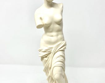 Aphrodite Venus De Milo Greek Goddess Cast Marble Museum Copy 1960s  Statue Sculpture 15.5” 39.5 cm by A Santini