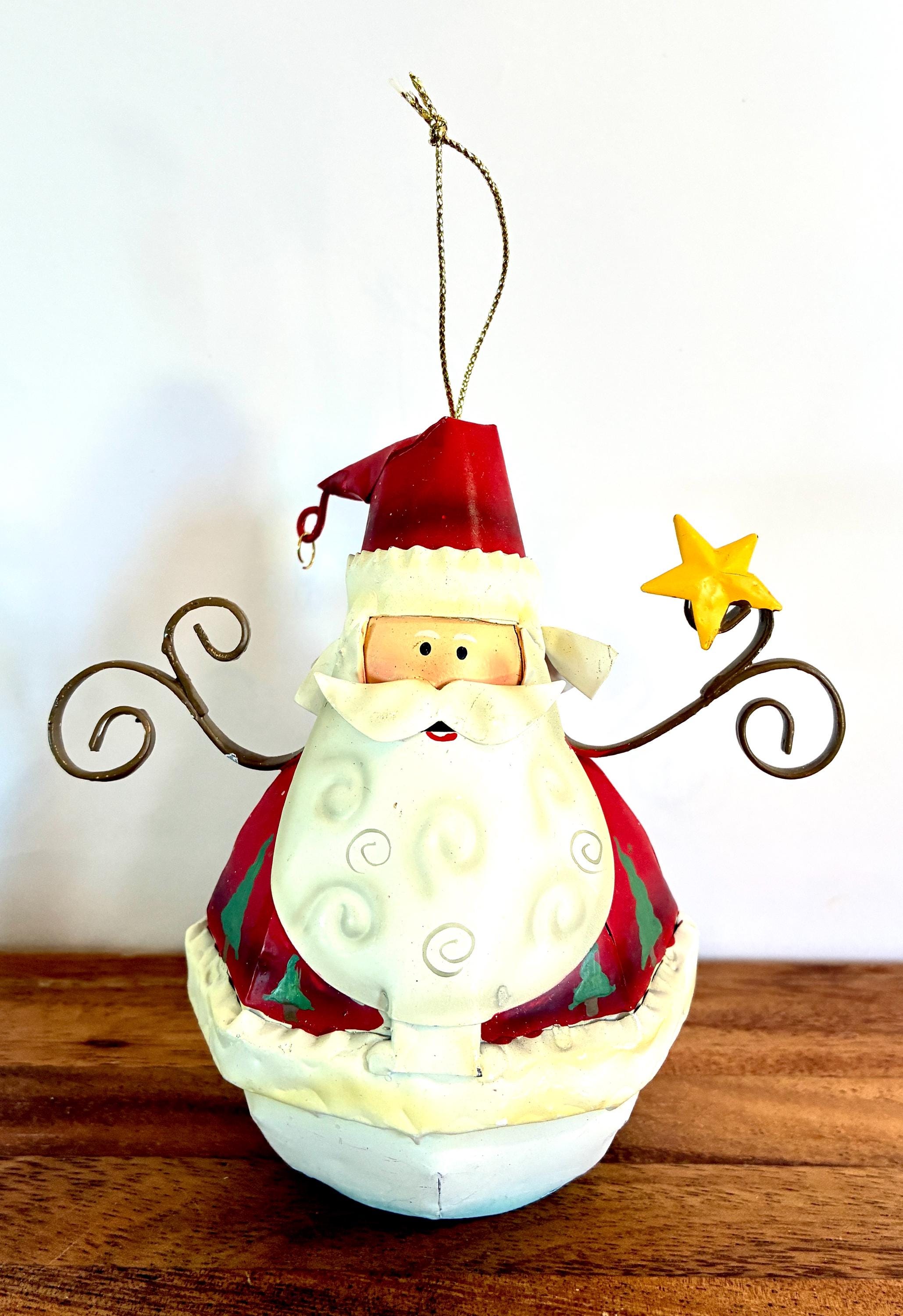 金属製サンタクロースの棚飾りクリスマスオーナメント - Etsy 日本
