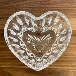 Crystal Heart shaped Bowl Candy Trinket Deep Sided Dish Valentines Day Deco Gift