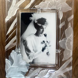 NEW Vintage Cut Crystal 5” X 7” Photo Frame by Fifth Avenue Made in Japan “Narcissus” Picture Frame Wedding Photo NIB