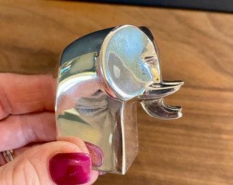 Dansk Silverplate Mini Elephant Paperweight Figurine VTG 70s
