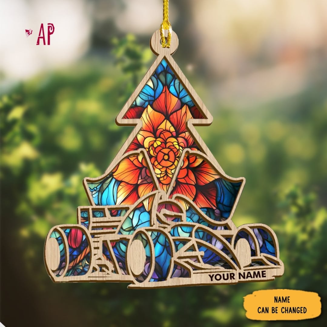 Personalized Race Car Christmas Tree Ornament Race Car Etsy