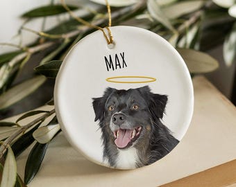 Custom Dog Photo Ornament: Ceramic Christmas Decoration Keepsake