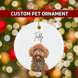 Personalized Photo Pet Ornament Using Pet&#39;s Name Custom Ornament Christmas Gift Ornament Personalized Dog Portrait Ornament Custom Dog