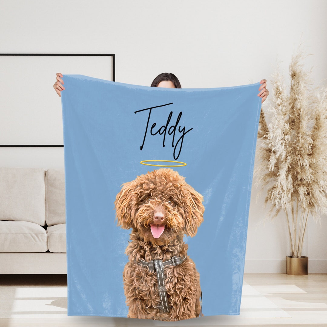 Personalized Memorial Blanket Using Pet Photo + Name Custom Dog Blanket ...