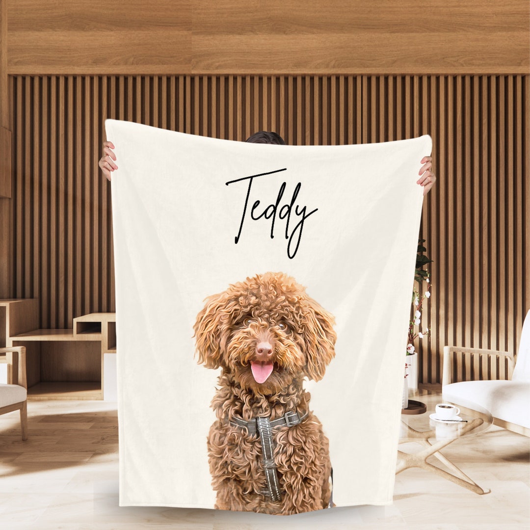 Personalized Pet Blanket Using Pet Photo Name Custom Dog Blanket Cat
