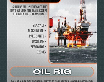 OIL RIG wax melt -- masculine wax melt men gift man cave strong wax melt gifts for men best man gift candle ocean machine oil gas diesel