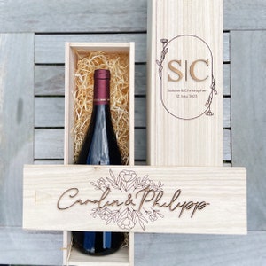 Personalized wine box for a bottle / wedding, christening, special occasion