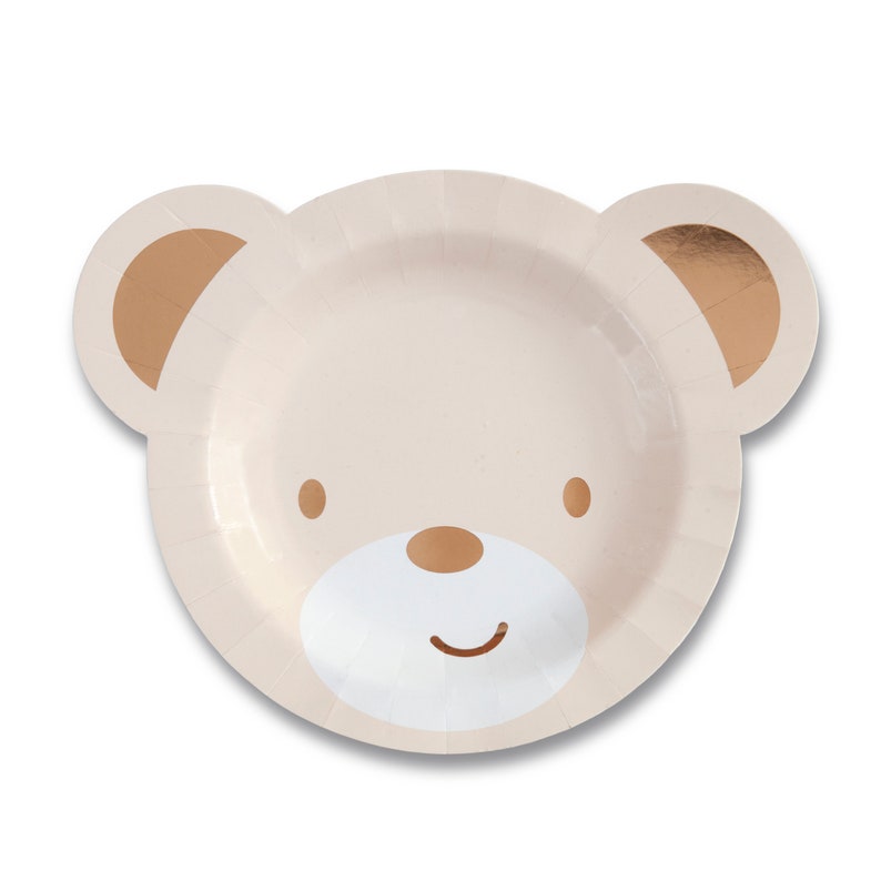 Party Plates Teddy Bear Shaped Paper 8 Plates per pack