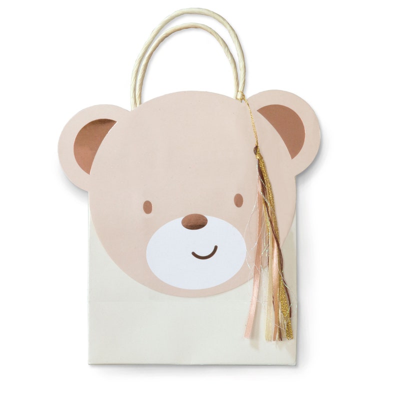 Party Bags Teddy Bear Shaped With Handles and Tassels 8 per Etsy