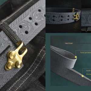 ceinture en cuir véritable de cavalerie vintage / Ceinture en cuir boucle de cavalerie / Cadeau pour hommes / Cadeau danniversaire image 9