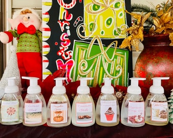 Sabonete líquido espumante para as mãos com óleo de Castela natural: presente perfumado personalizado