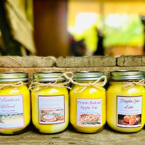 Hand Poured Soy Candle: Fall Scented, Gift Wrapped Option