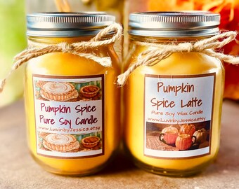 Pumpkin Spice Soja Kerze, Herbst Dekor