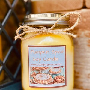Pumpkin Spice Pure Soy Candle / Herbstkerzen / Herbstkerze / 8-Unzen-Kerze / 16-Unzen-Kerze / personalisierte Geschenke / Herbstdekor / Wohndekor-Herbstdüfte