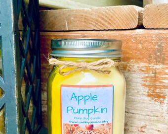 Apple Pumpkin Soy Candle/Pure Soy Candle/Fall Candle/Winter Candle/Fall Decor/Pumpkin Spice/Pumpkin Apple/Mothers Day Gift/Teachers Gift