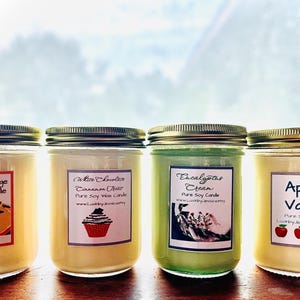 Fall Candles/Christmas Gifts/Bulk Candles/ 8 oz. Soy Wax Candles//Soy Wax/12 Pack/Wholesale Candles/Bulk/Resell/Christmas Candles