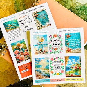 Sticker-Set „Ozeanwellen“ mit Bibelversen: Sticker für Bibeljournaling und Planer, Bibelstellenkarten, Sprüche 31, Bibeljournaling-Sticker für Frauen