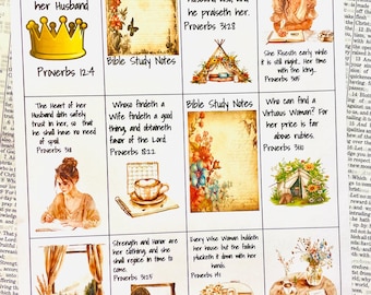Proverbs 31 Bible Verse Sticker Set: Scripture Cards for Bible Journaling
