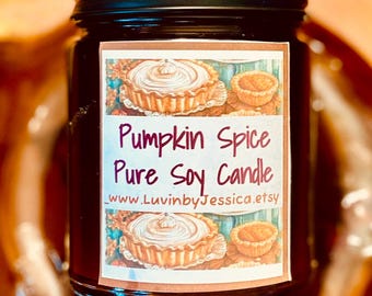 Pumpkin Spice Soy Candle: Handmade Fall Scented Home Decor