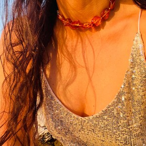 Natürlicher Edelstein-Chocker mit Einschlüssen, einzigartige natürliche Edelstein-Halskette mit natürlichem Leder, erstaunlicher Choker aus natürlichen Edelsteinen
