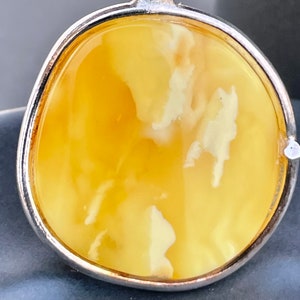 Large Natural Landscape Amber Pendant , Natural Baltic Amber Pendant , Silver Pendant with Natural Baltic Amber, Amber Pendant for Her