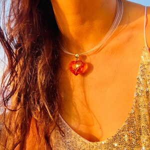 Large Amber Heart ,sparkling Honey Amber Heart , Natural Baltic Amber