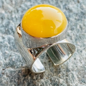 Unique Amber Ring ,Amazing Landscape Amber Ring, Natural Baltic Amber & Sterling Silver, Adjustable , Amber ring, Handcrafted amber ring
