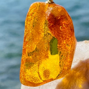 Large raw  amber pendant , Natural Baltic Amber, Amber for Her & Him, Honey amber pendant, Amber pendant