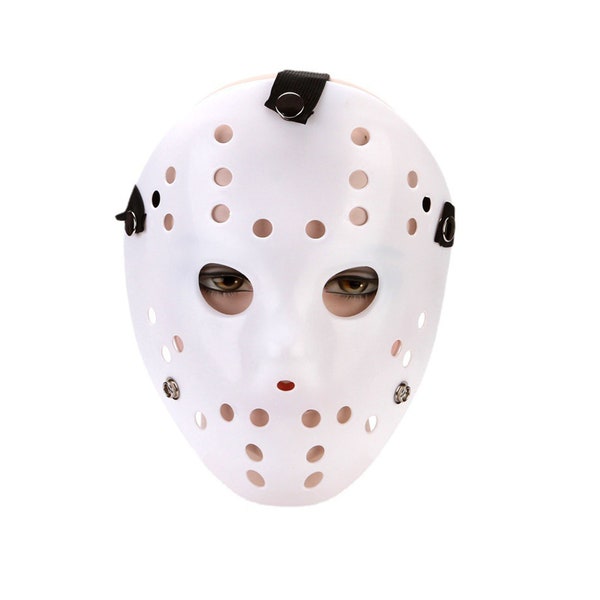 Máscara de bricolaje, máscara blanca, máscara de hockey estilo Jason de plástico en blanco