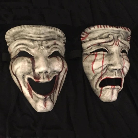 Blood Stain SCP 035 Mask Comedy Mask Tragedy Mask Wearable 