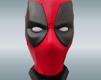 Deadpool 3 Mask, Deadpool Costume, Cosplay, Christmas, Halloween, New Year Gift, With Faceshell and Magnetic lenses, Red Fabric, Wearable