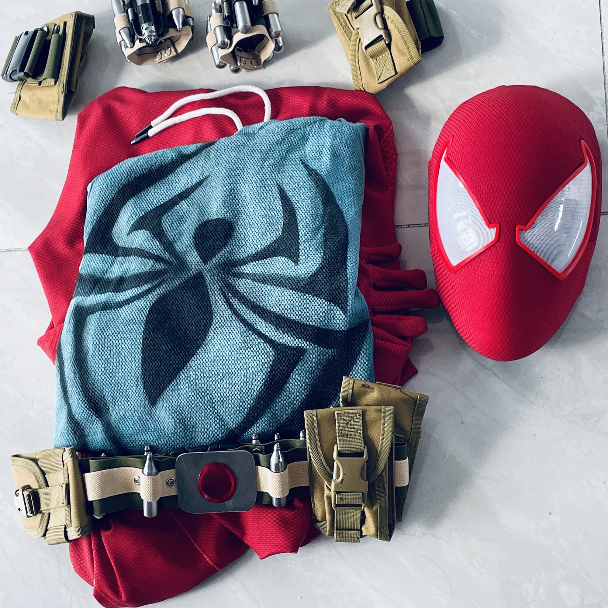 Scarlet Spider-man Suit Customization. Scarlet Spider-man Custom Mask, With  Mask and 3D Spider-man Role Playing Costume, Wearable Film Copy 