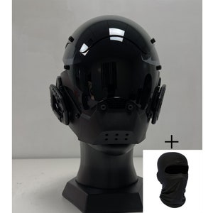 Black Cyberpunk Warrior Mask,Rave Ninja Cyberpunk Space Cosplay Party Festival Mask Helmet,Ninja Mechanical Mask, Skull Mask