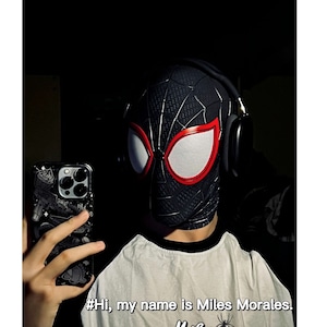 Customize the Miles Spider Man mask,Miles Mask, Faceshell, and Lens wear movie props to replicate masks