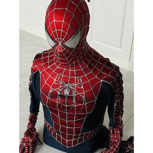 Spider-Man suit customization. Sam Raimi Spider-Man customized mask,with mask and 3D web Spider-Man role-playing costume, wearable film copy