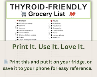 Thyroid-Friendly Grocery List Printable: Hypothyroidism Food Guide (PDF Download)