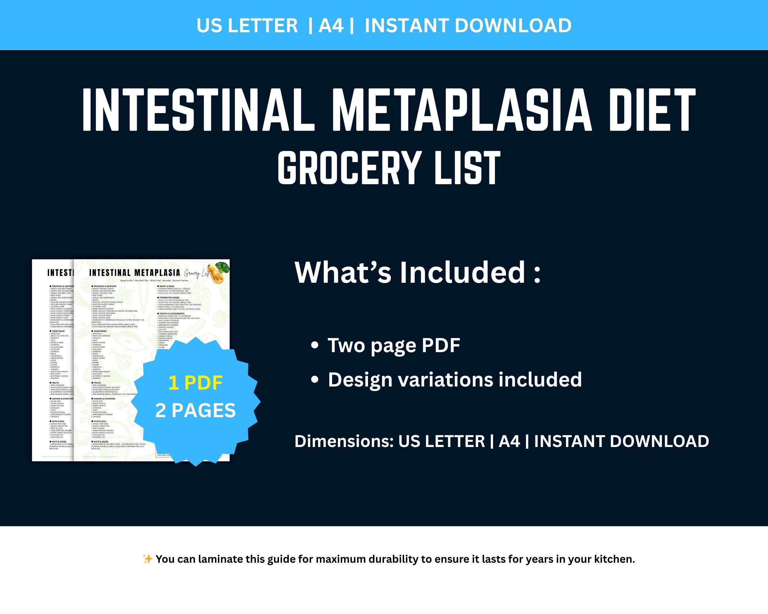 Intestinal Metaplasia Grocery List, Stomach Lining Healing, Gastritis ...