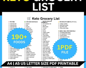 Keto Diet Guide & Grocery List Bundle (Printable PDF)