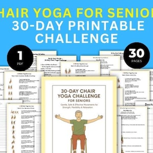 Stuhl Yoga für Senioren: 30-Tage druckbare Herausforderung (digitaler Download)