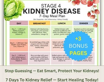 7-Day Stage 4 Kidney Disease Meal Plan: Low Potassium Diet (PDF)