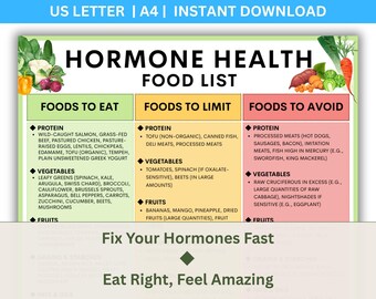 Hormone Health Food List: Nutrition Guide & Meal Planner (PDF Download)
