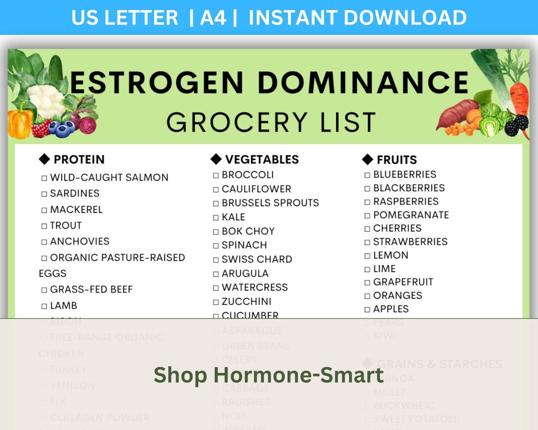 Estrogen Dominance Grocery List: Hormone Balancing Shopping Guide ...