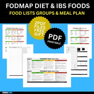 FODMAP Diet IBS 4 Week Meal Plan, Low Fodmap Diet Food List Chart, Fodmap Bundle, IBS Diet, Ibs foods to eat, Fodmap Diet Chart Food Groups
