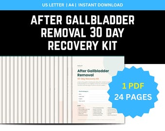 Printable Gallbladder Removal Recovery Planner, Cholecystectomy Post Surgery Diet Guide, Gallbladder Nutrition Tracker PDF