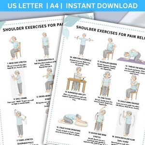 Shoulder Pain Relief Exercises: Stiff Neck, Frozen Shoulder (Printable PDF)