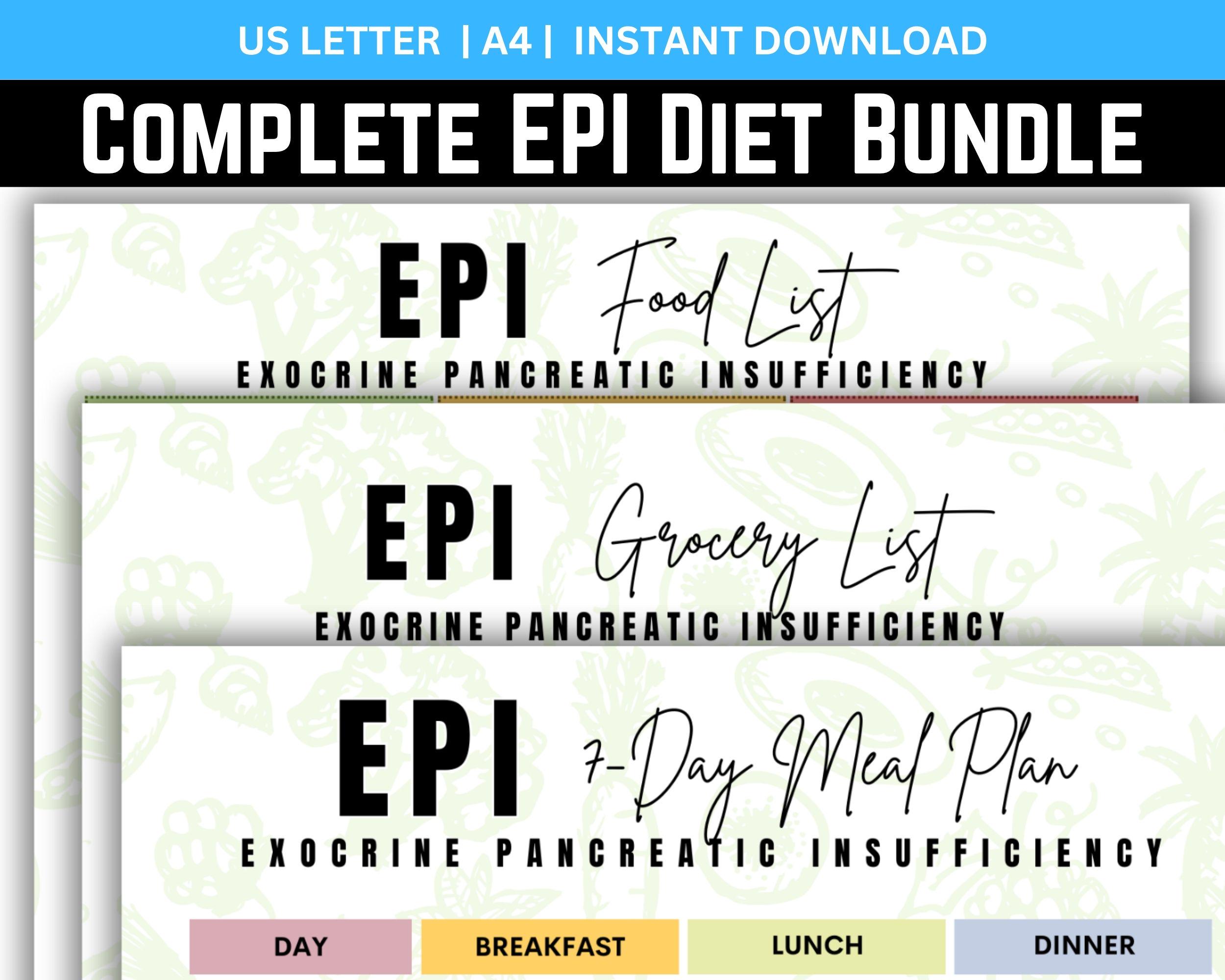 EPI Diet Sheet, Epi Food List, Exocrine Pancreatic Insufficiency Pdf ...