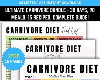 30-Day Carnivore Diet Meal Plan, Recipes, Grocery List (Printable PDF Download